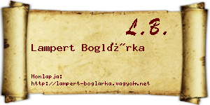 Lampert Boglárka névjegykártya